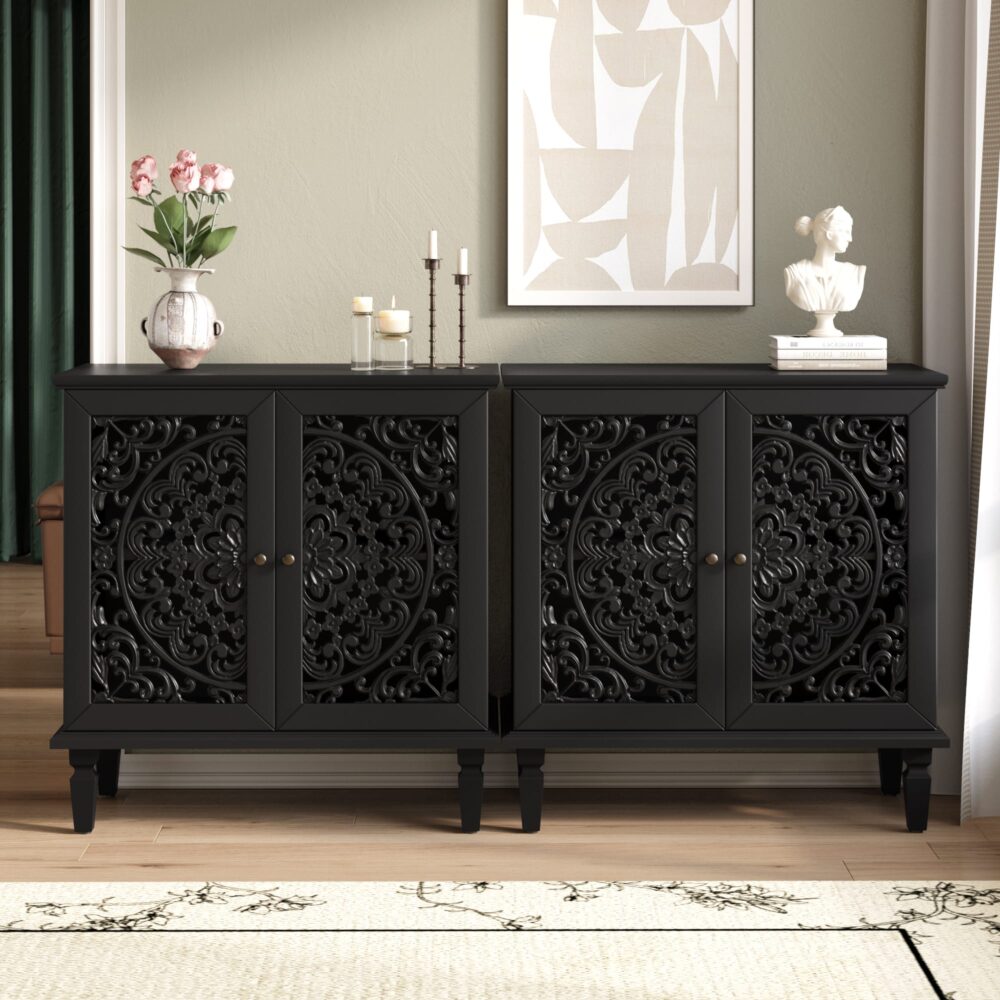 1a69776568df4ad1d5aeac5be3b50138 VESAMONTIS Hollow-carved Accent Cabinet