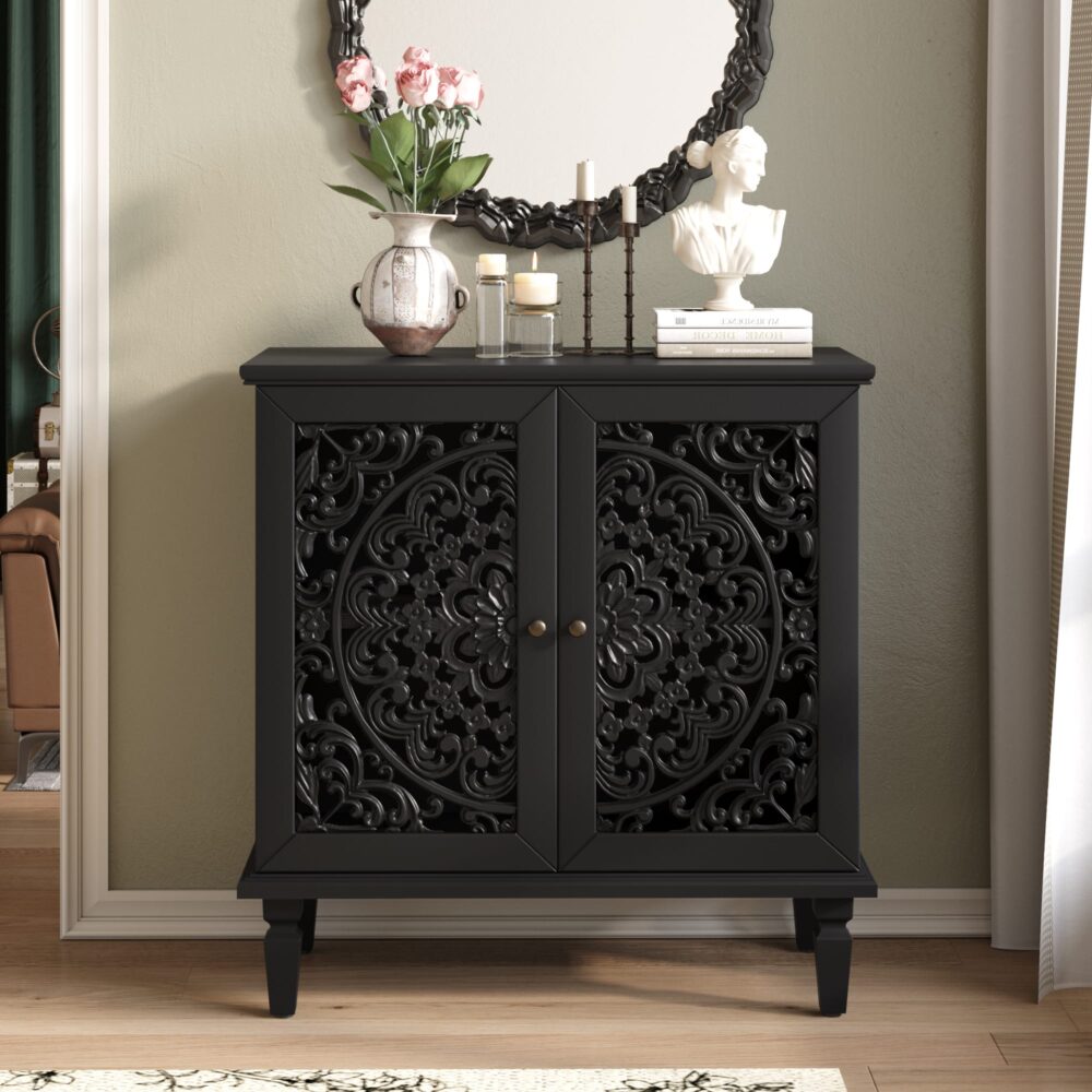3ac2178933ab50d5f6f39734f1c45892 VESAMONTIS Hollow-carved Accent Cabinet