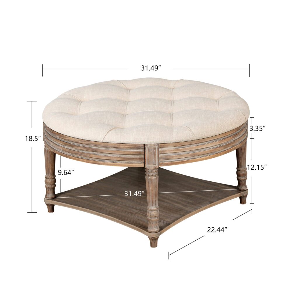 4389000814033cd6af2342a528fcfbe5 VESAMONTIS Round Tufted Ottoman Coffee Table