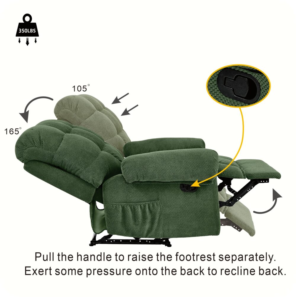 VESAMONTIS Overstuffed Manual Recliner Chair