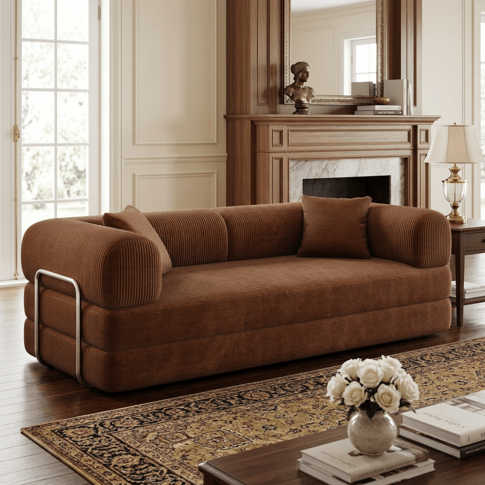 image (2) VESAMONTIS corduroy convertible floor sofa bed