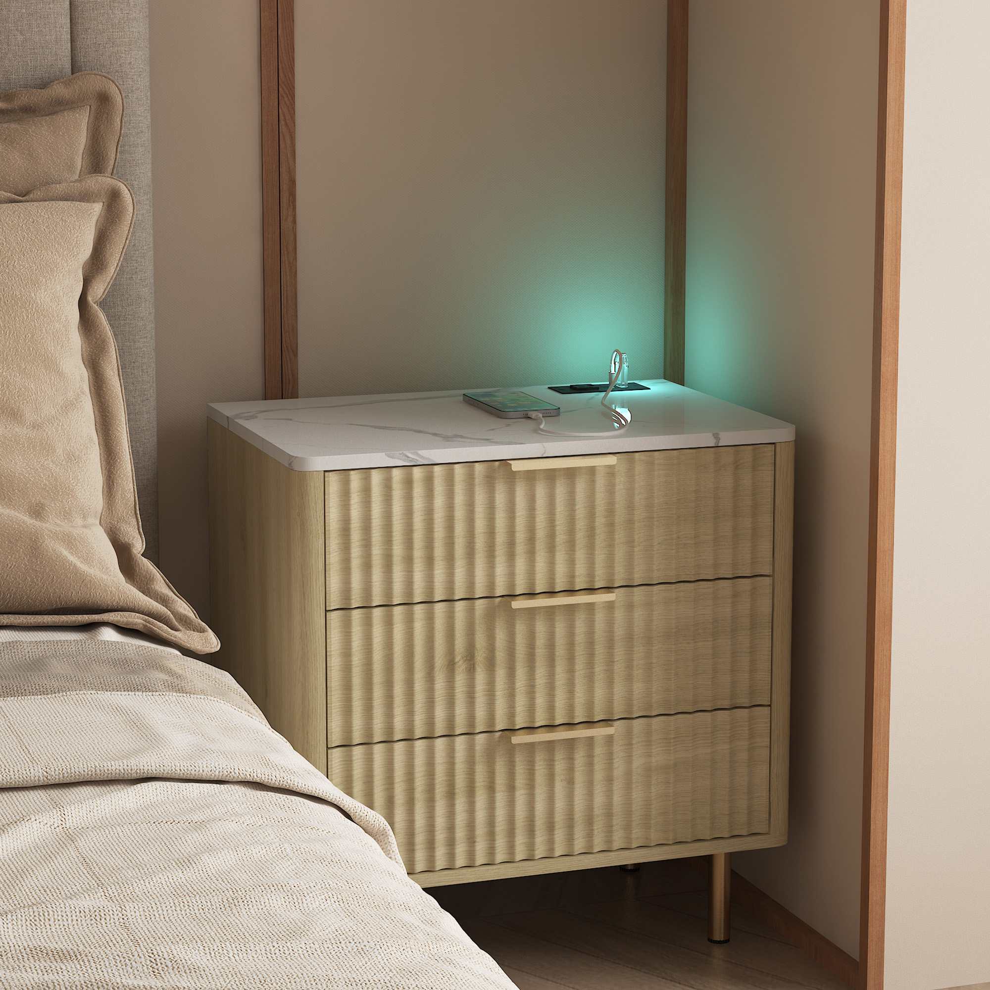Smart Nightstand with Charging Station