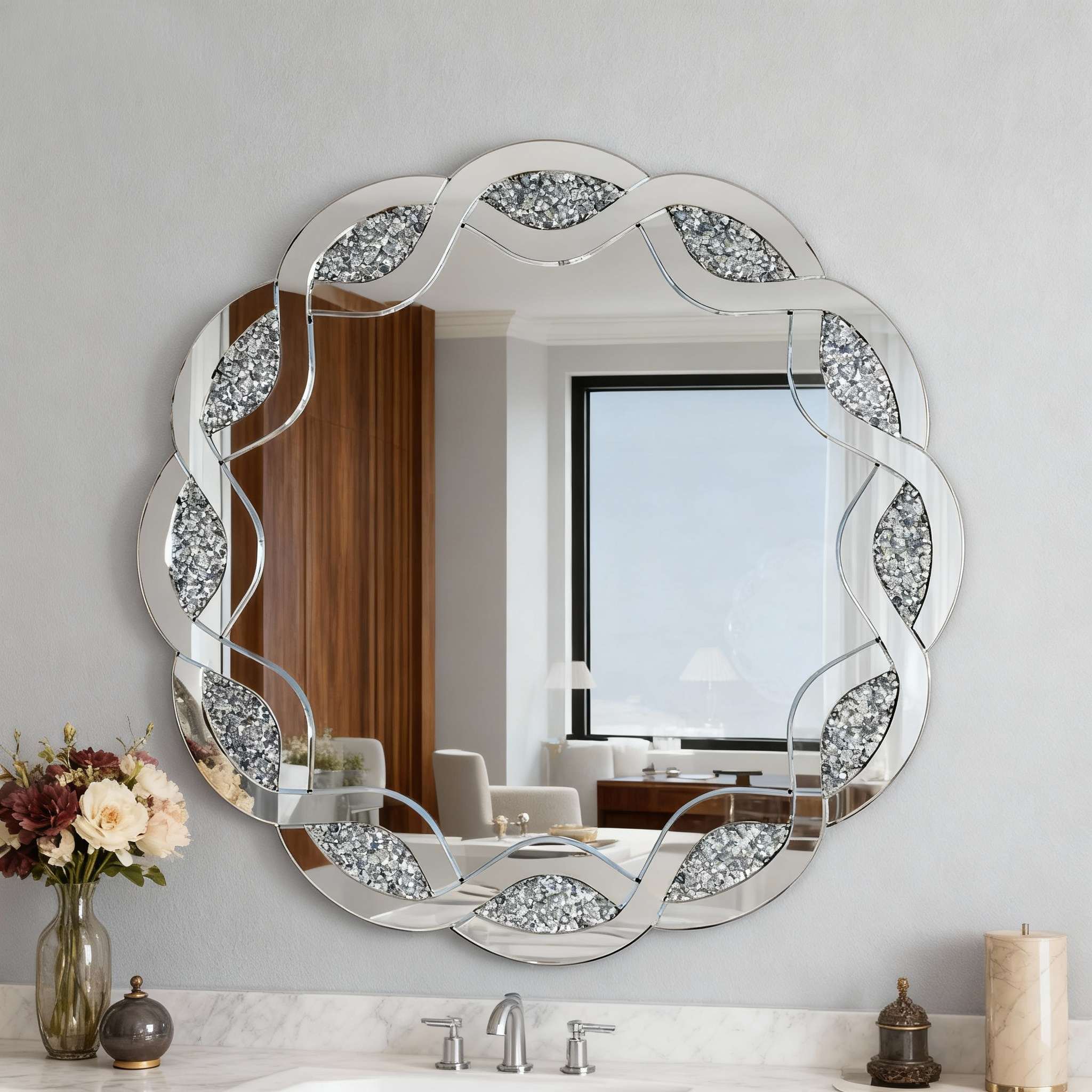 Octagonal Mirror for Living Room
