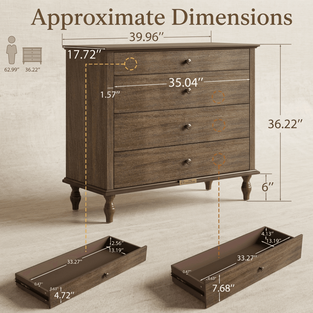 VESAMONTIS 4-Drawer Chest Dresser