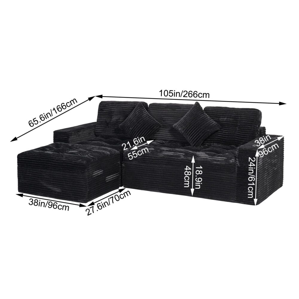 Cloud Sofa Set with Ottoman