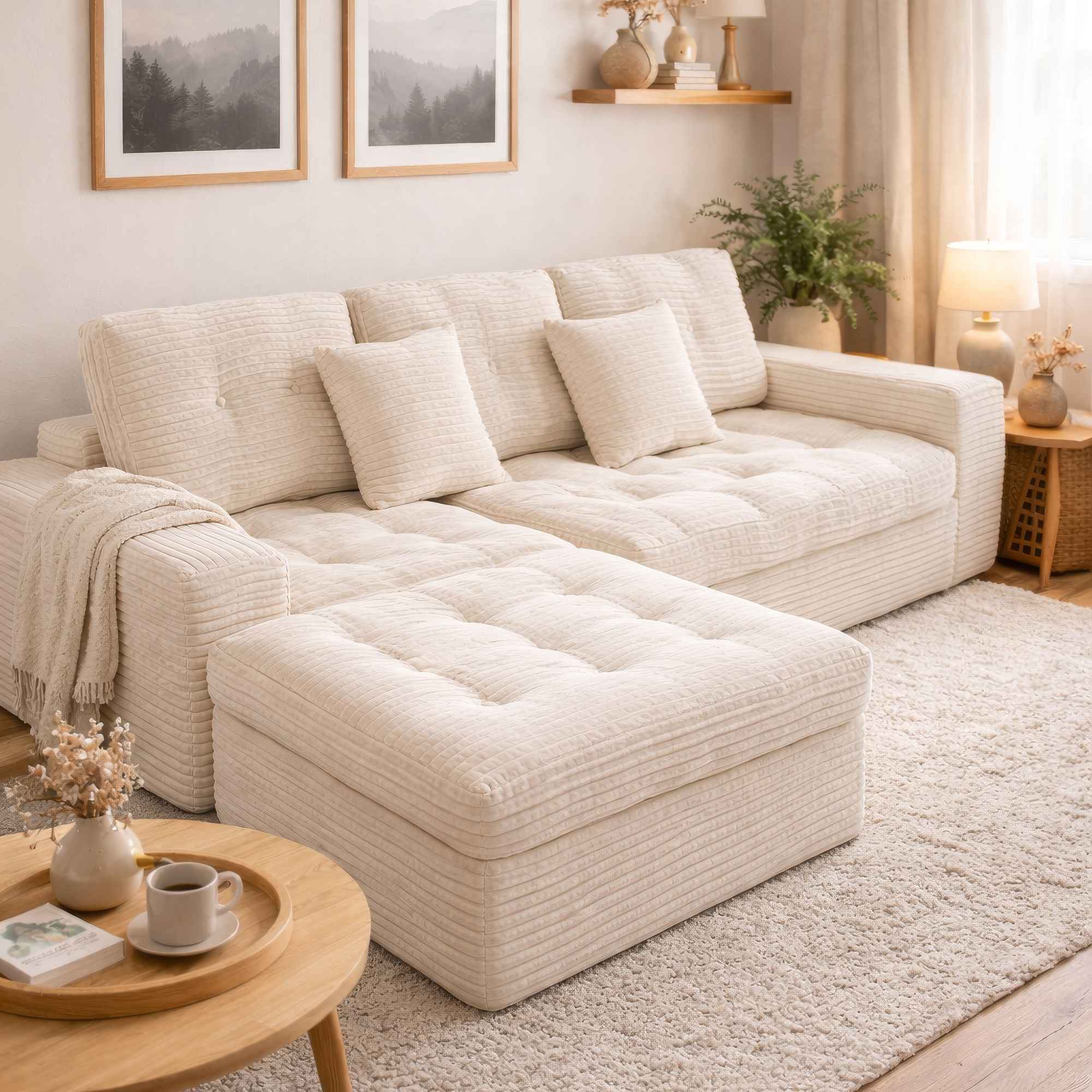 VESAMONTIS Cloud Sofa Set with Ottoman quality and durability