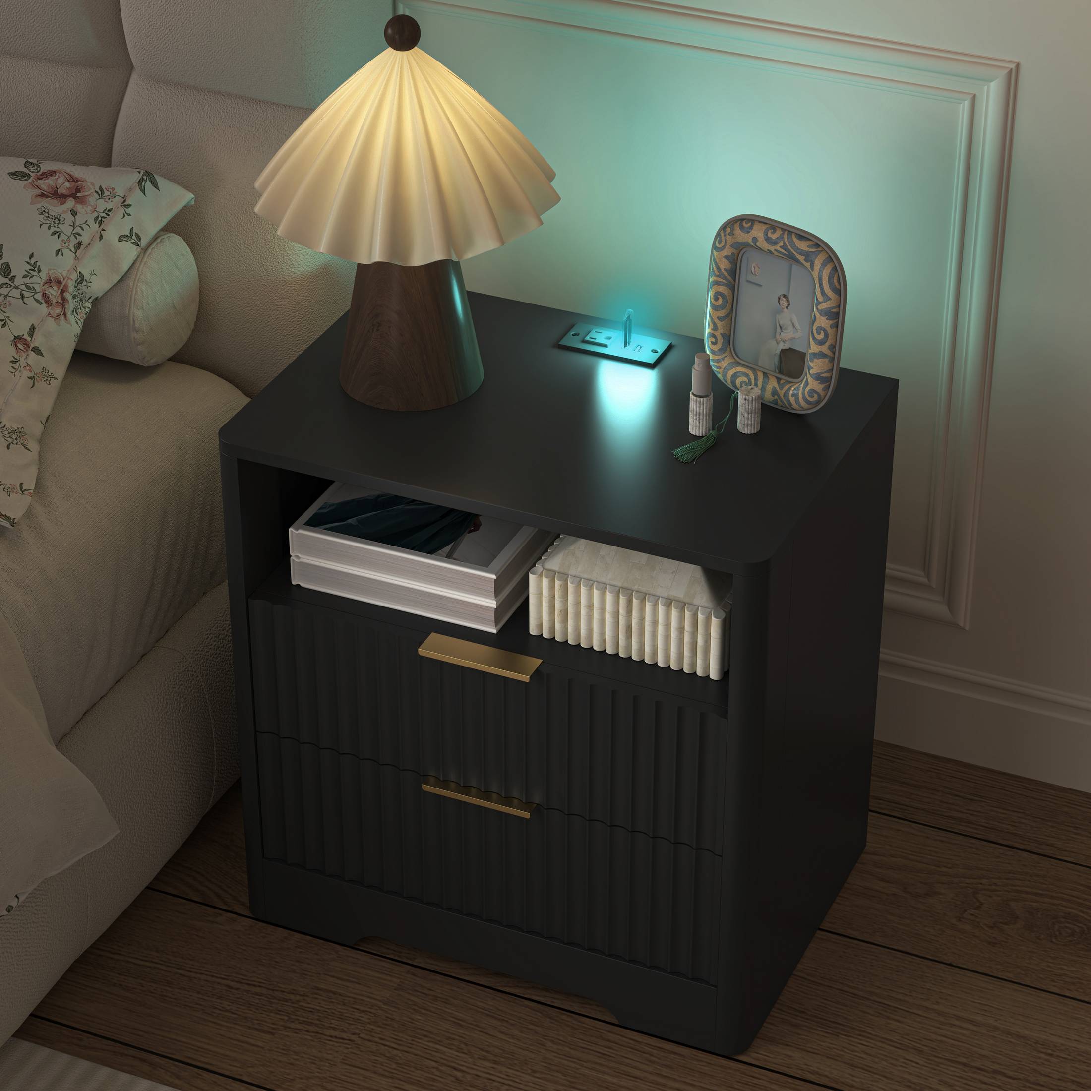  Smart Nightstand with Charging Station overview