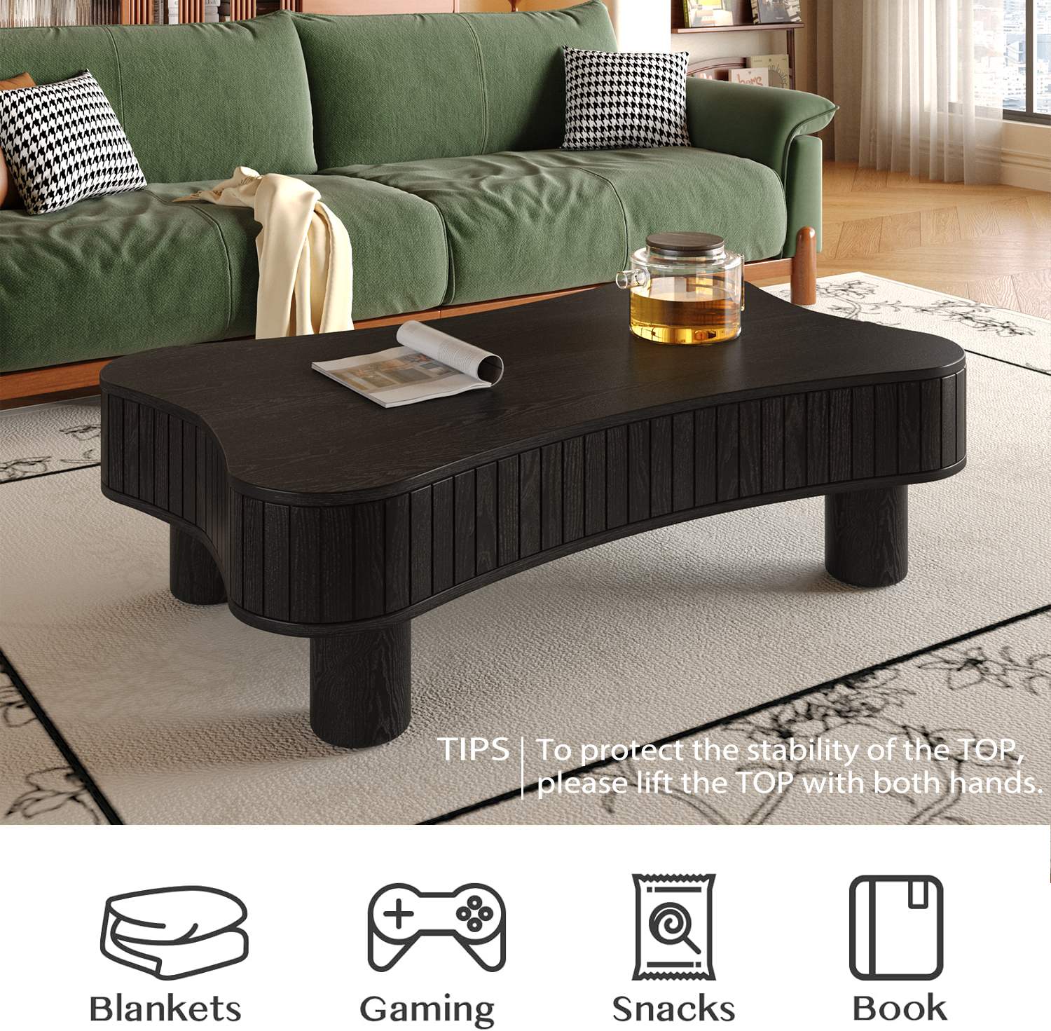 VESAMONTIS Lift Top Coffee Table 42in with Hidden Storage features