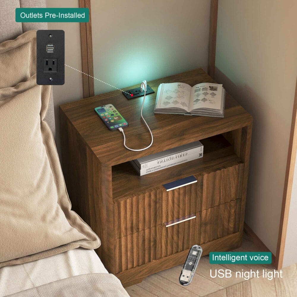 Smart Nightstand with Charging Station