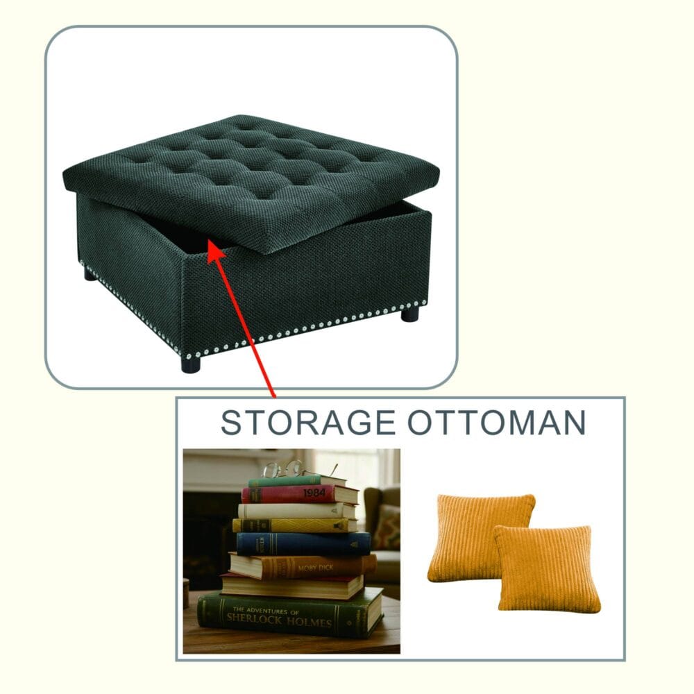 Storage Ottoman with Hidden Storage