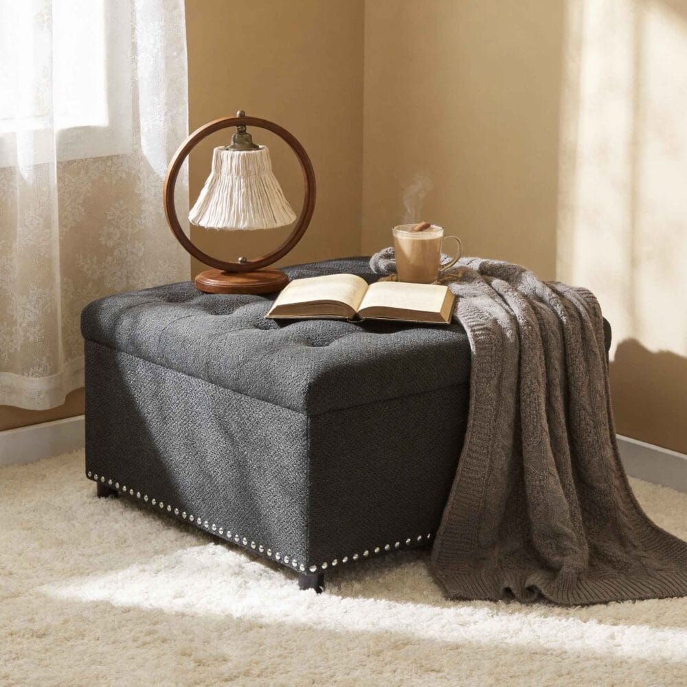 Storage Ottoman with Hidden Storage