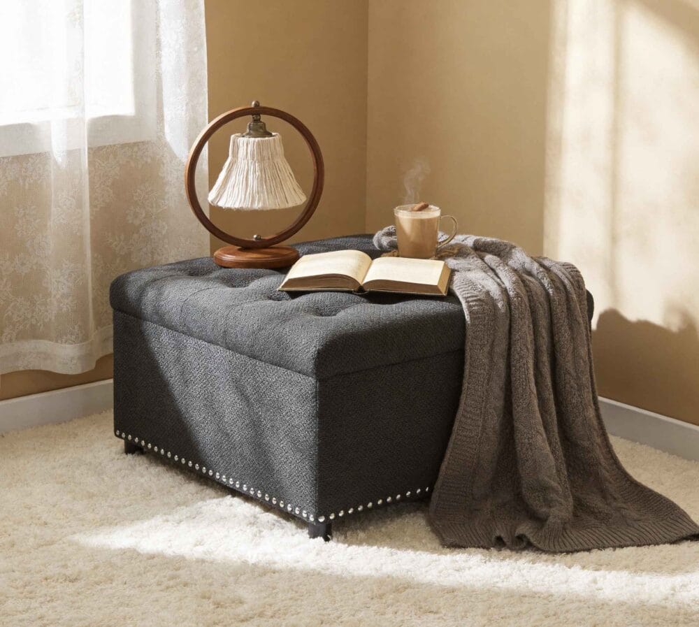 Storage Ottoman with Hidden Storage