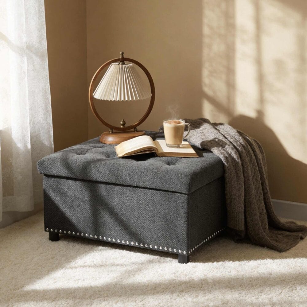 Storage Ottoman with Hidden Storage