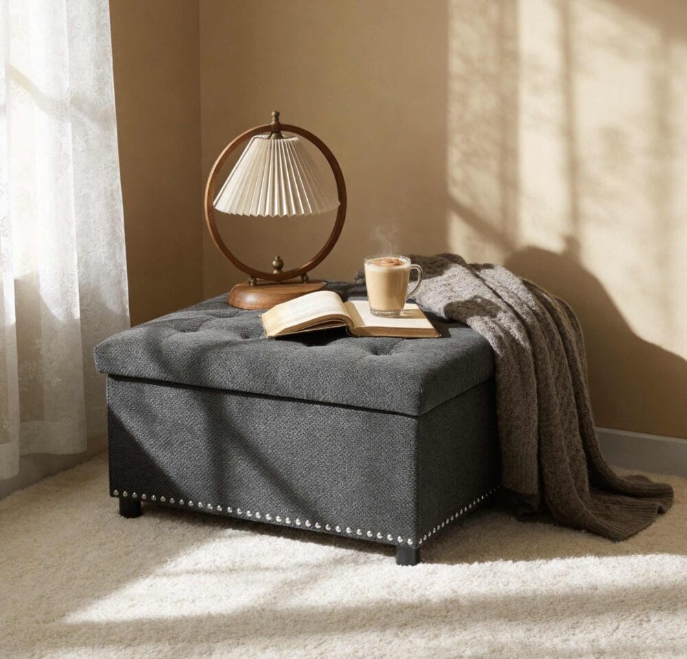 Storage Ottoman with Hidden Storage