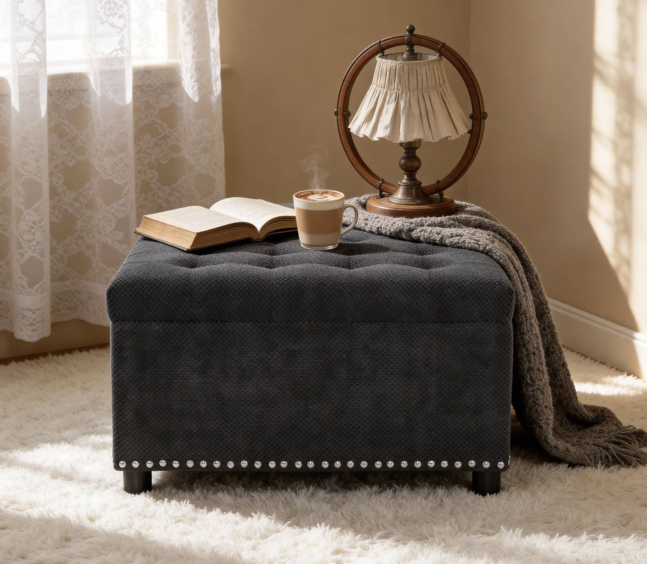 Storage Ottoman with Hidden Storage