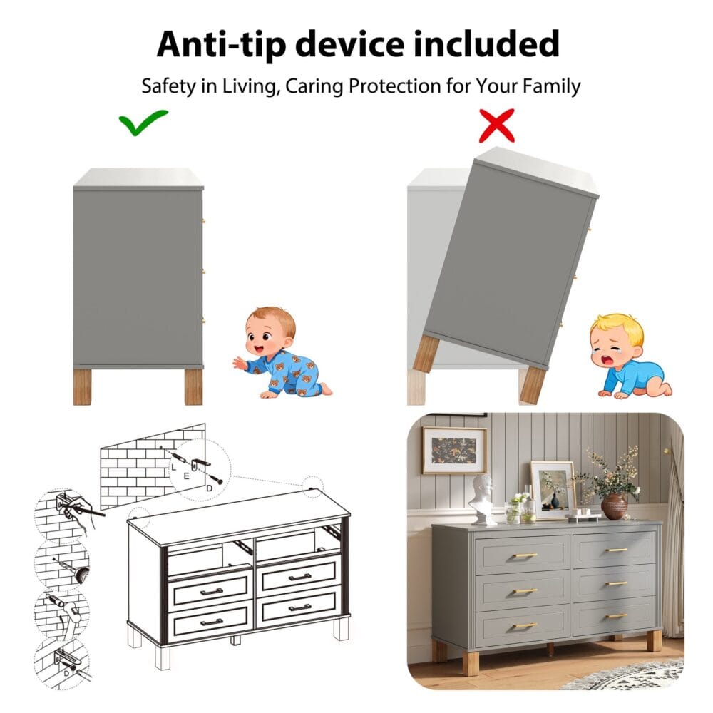 6-Drawer Double Dresser