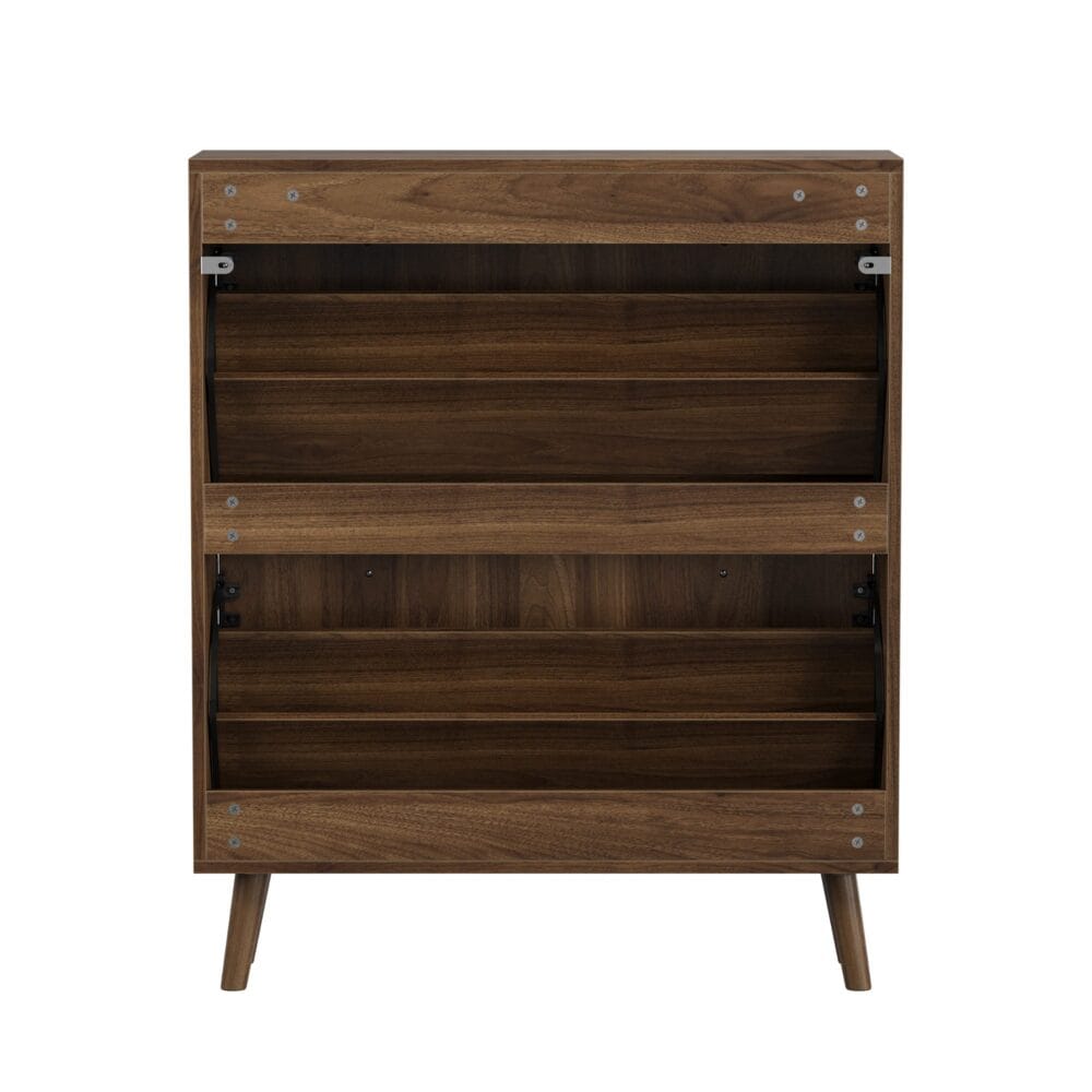 Walnut Mid-Century Shoe Cabinet