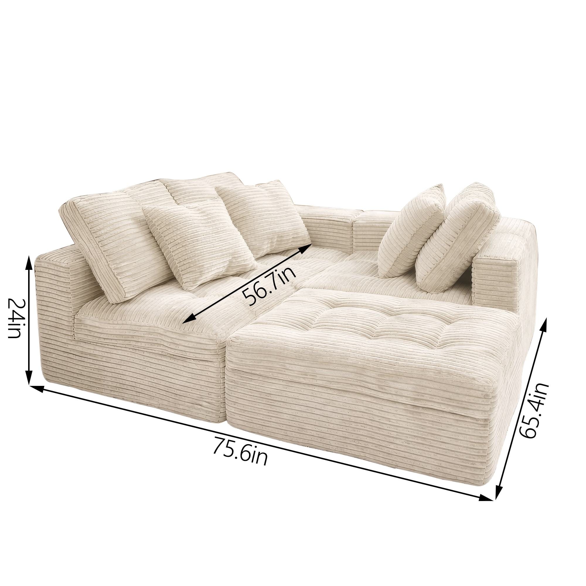 VESAMONTIS Cloud Sofa Set with Ottoman design and comfort