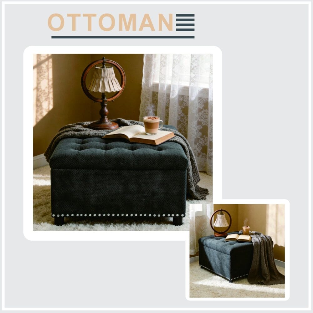 Storage Ottoman with Hidden Storage