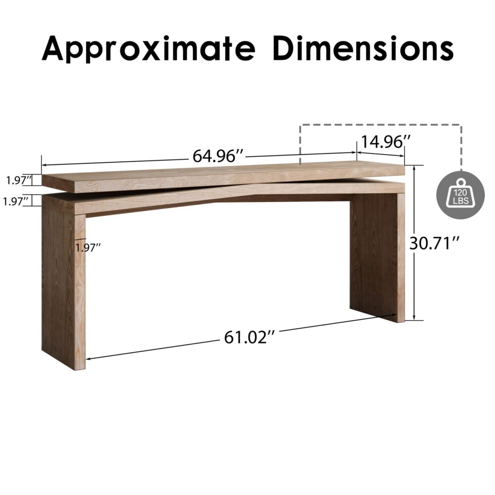 VESAMONTIS Solid Wood Veneer Console Table