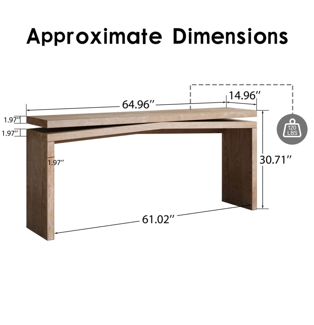 VESAMONTIS Solid Wood Veneer Console Table